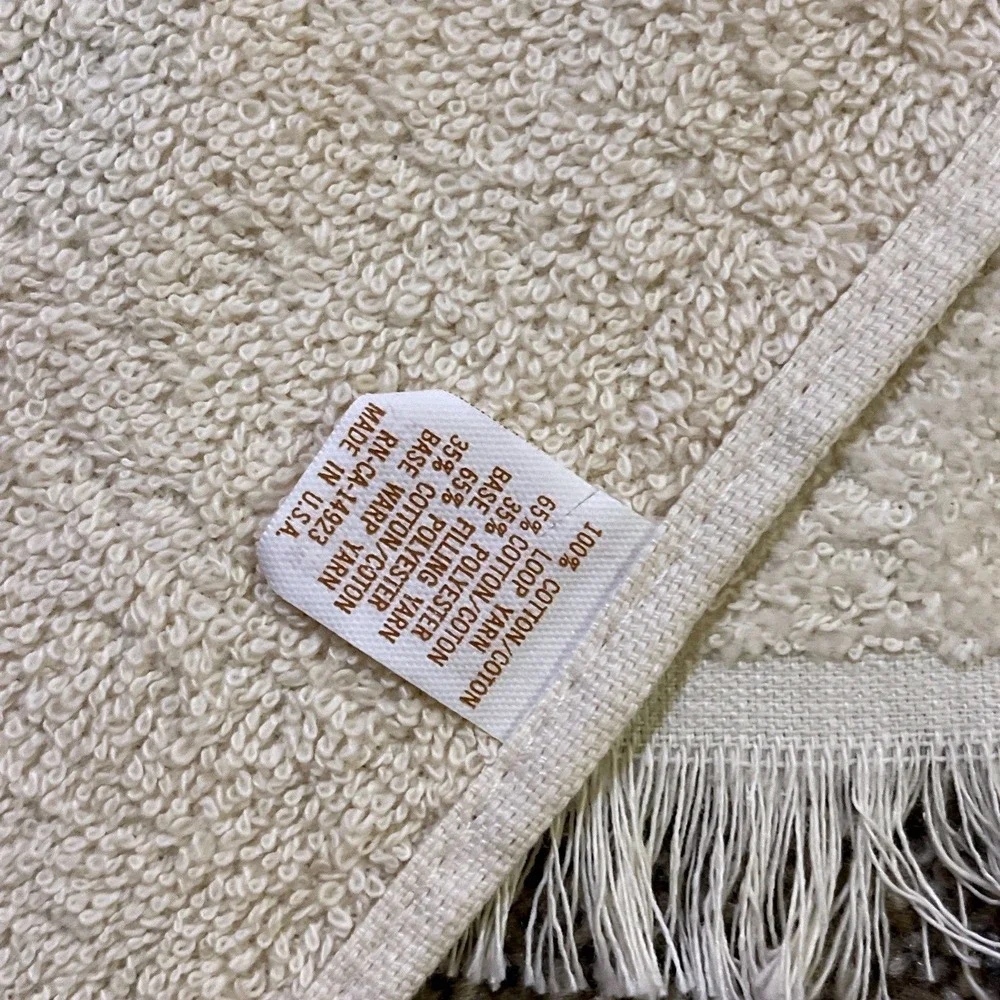 VTG CANNON Hand Kitchen Towel Fringe 70s‎ NOS Herbs & Spices Yellow Green Basil